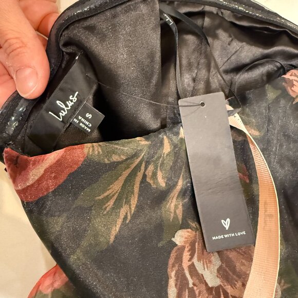 NWT Lulus Truly Extraordinary Black Floral Organza Strapless Maxi Dress - Size S - Picture 3 of 5